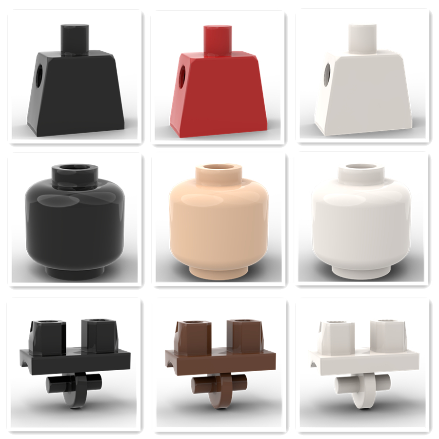 Lego Set City - 10個市フィギュアレンガバルクアクセサリー3626 983 973 971ビルディング · ブロックボディ部分ヘッド手脚胴体アームのおもちゃ子供