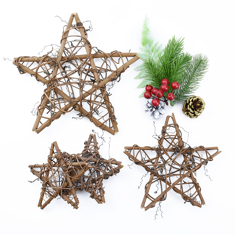 Christmas Wreath Fake - 10/15/20 センチメートル造花壁籐スターフレーム花輪クリスマス装飾家庭用 DIY 手作りドアぶら下げ結婚式