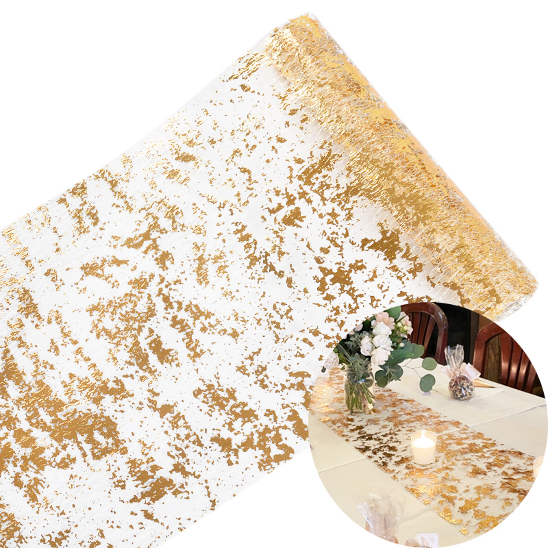 ピンクゴールドの結婚式のテーブルランナー,メタリックメッシュ - Christmas Table Runner のレビューと価格