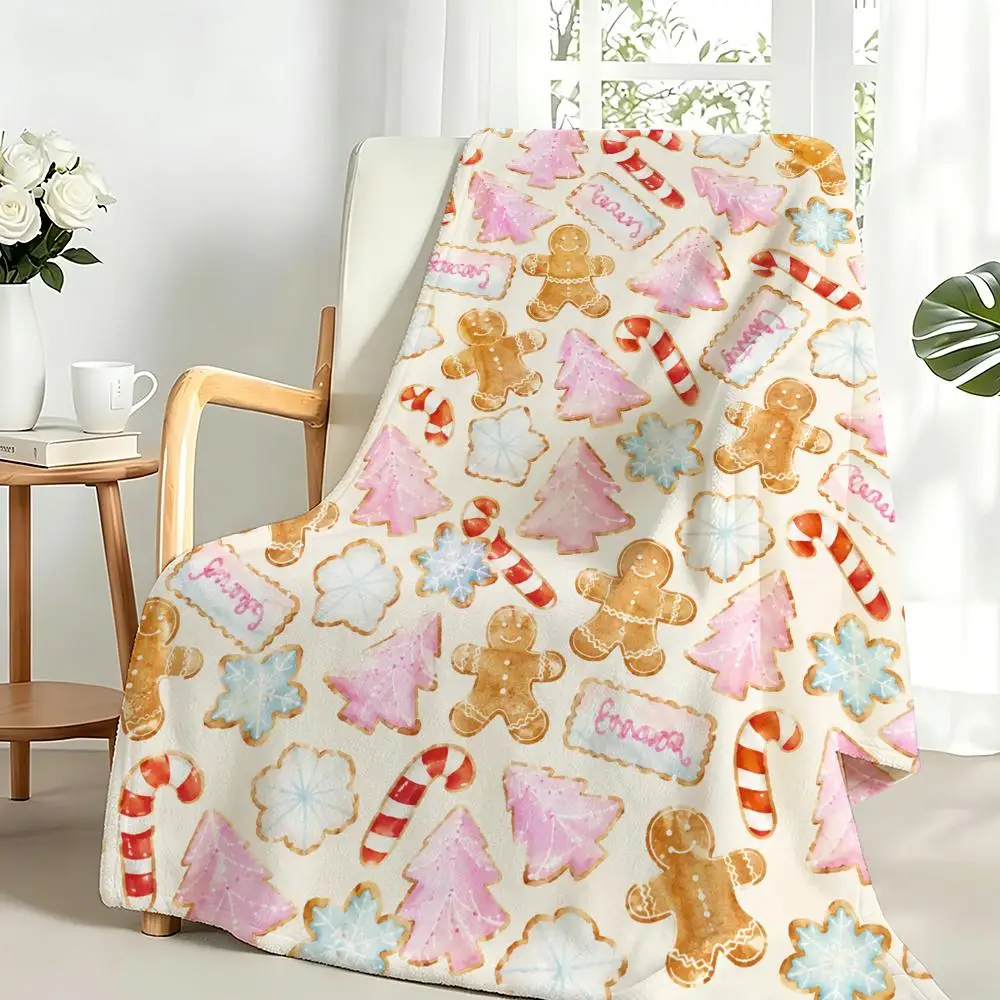 甘いピンクのクリスマス柄スローケットは、ソファ、リビングルー - Christmas Throw Blanket のレビューと価格