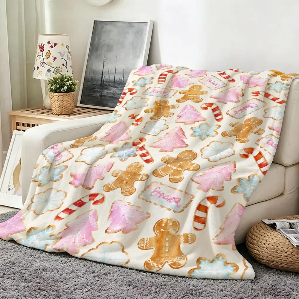 甘いピンクのクリスマス柄スローケットは、ソファ、リビングルー - Christmas Throw Blanket のレビューと価格