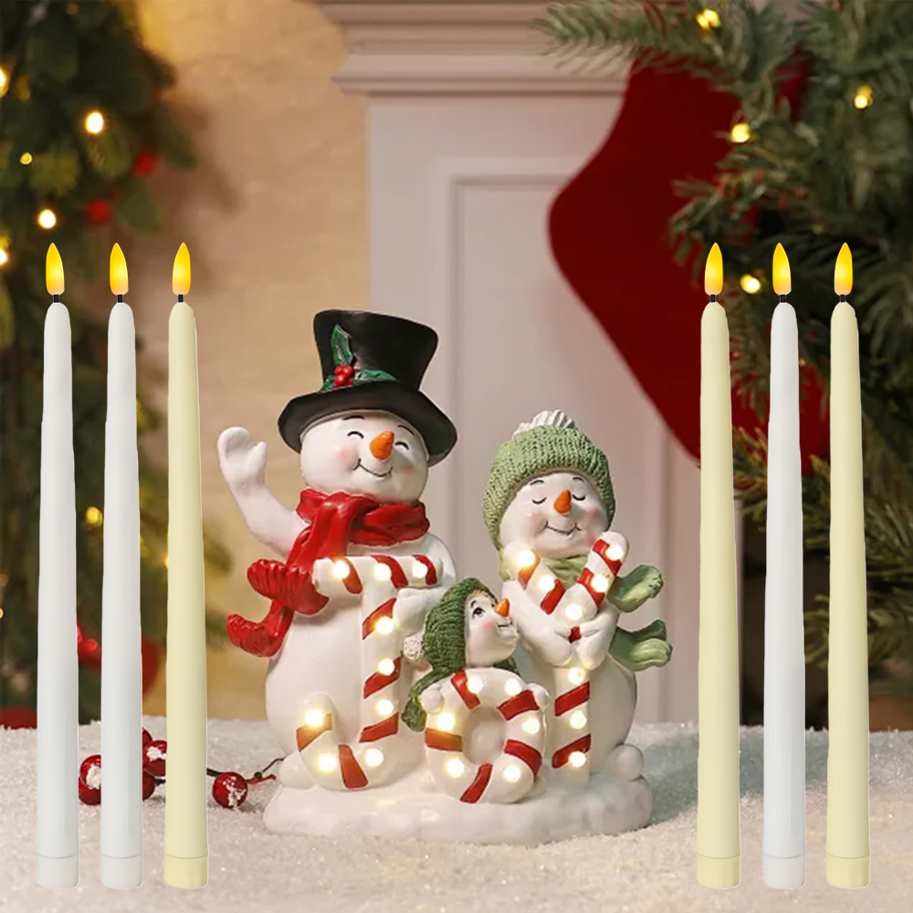 6個入りLEDフレームレステーパーキャンドルライト、電池式L - Holiday Candle Set のレビューと価格