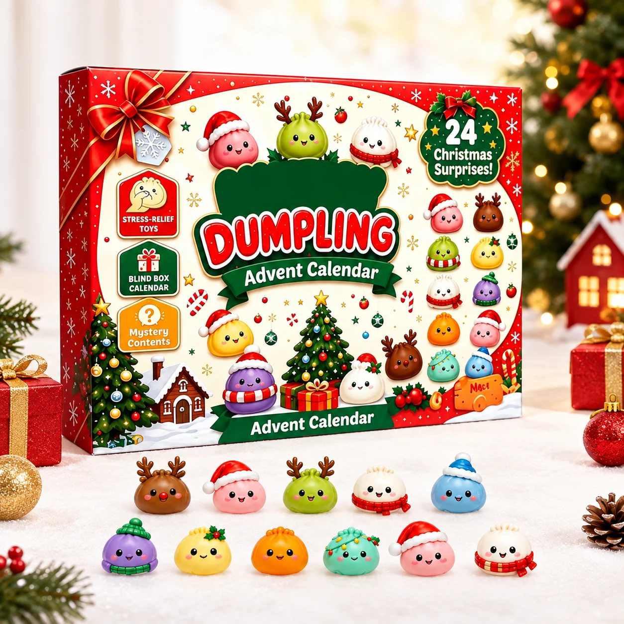 かわいい餃子アドベントカレンダー2026、24日間クリスマス - Advent Calendar Gift のレビューと価格