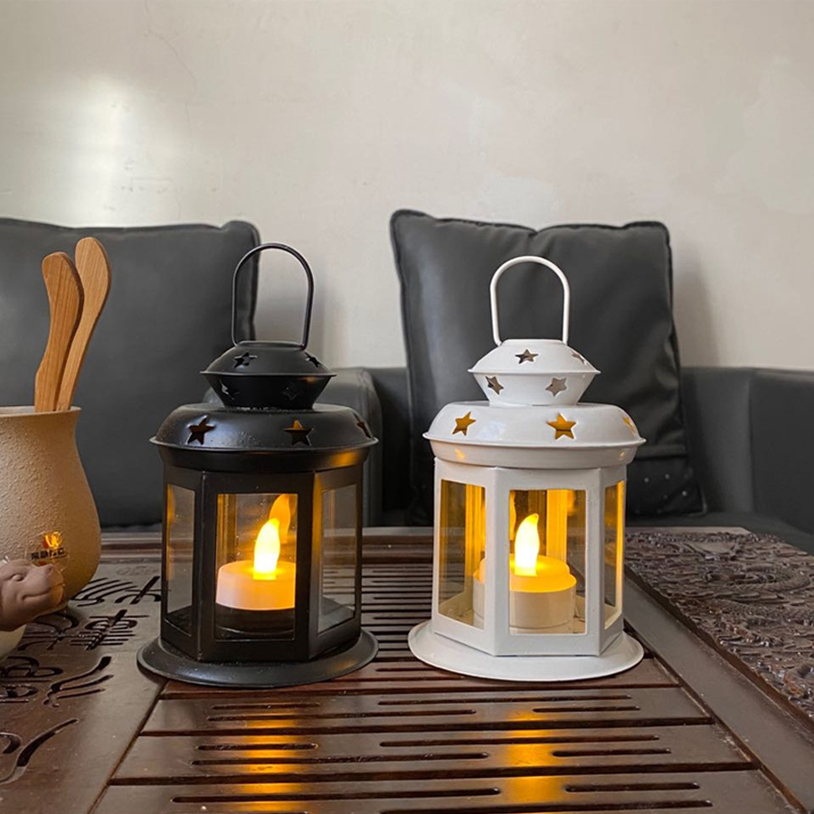 ハンギングキャンドルランプオーナメントガラスランタンメタルフ - Holiday Candle Set のレビューと価格