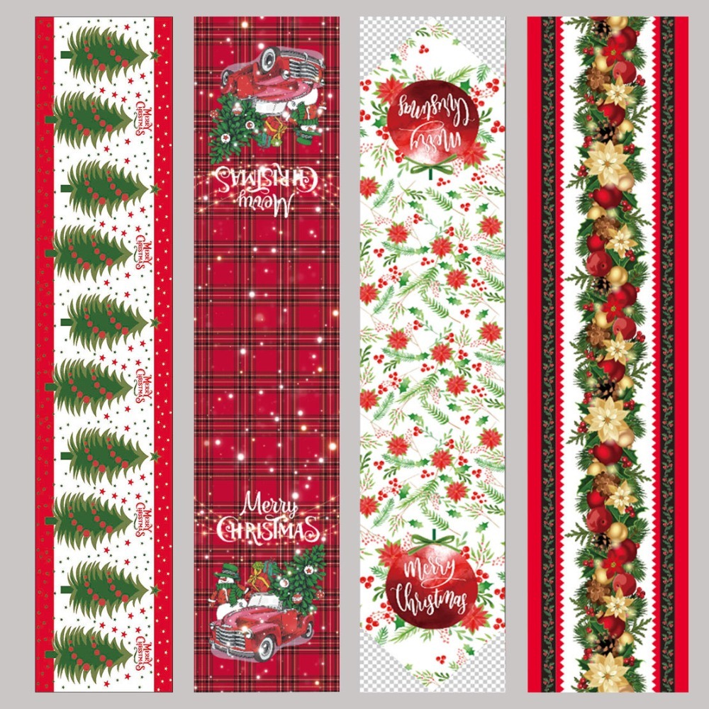 クリスマスをテーマにしたテーブルランナー。サンタクロースや雪 - Christmas Table Runner のレビューと価格