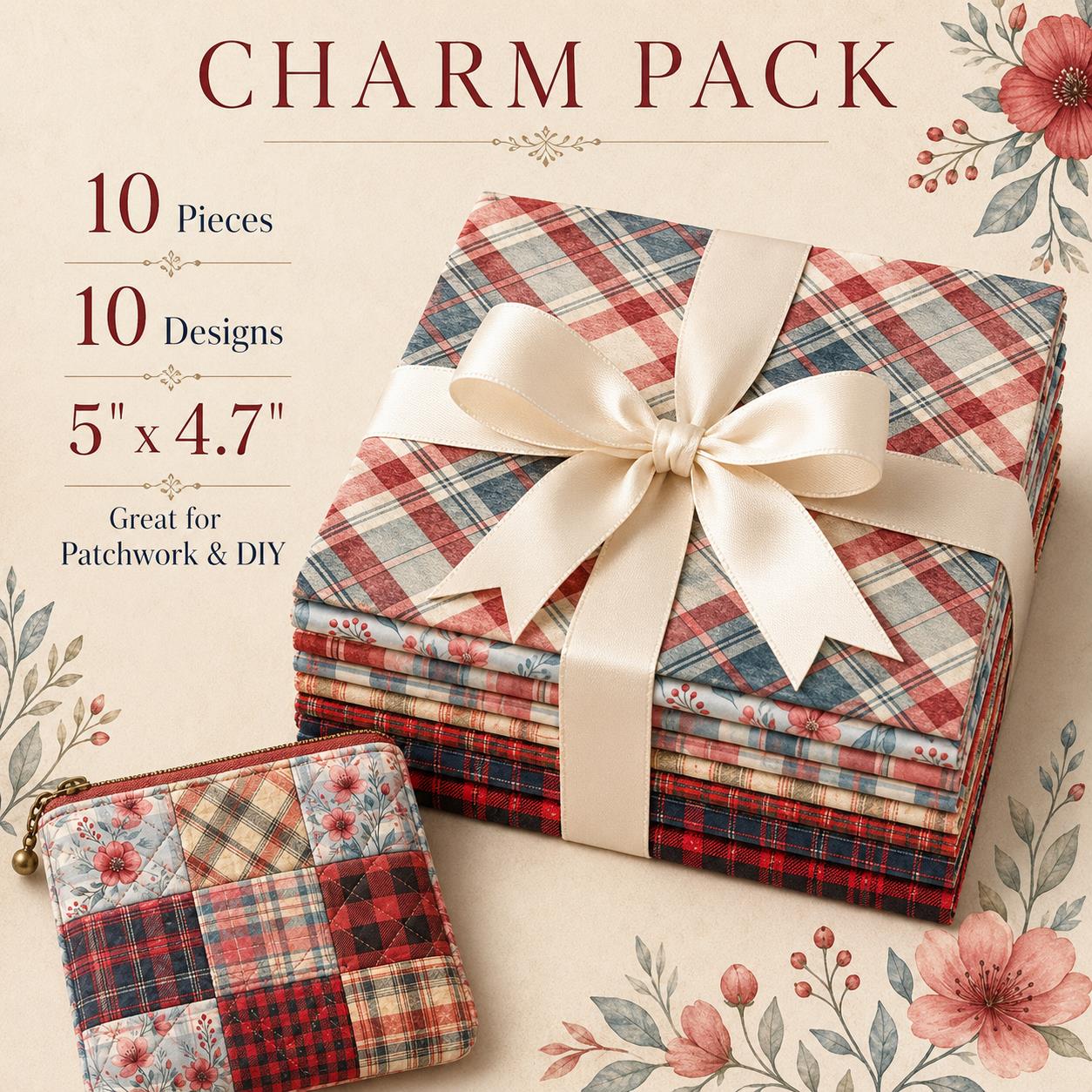 プレカット10枚セット クリスマスチェック柄シリーズ フラワ - Christmas Throw Blanket のレビューと価格