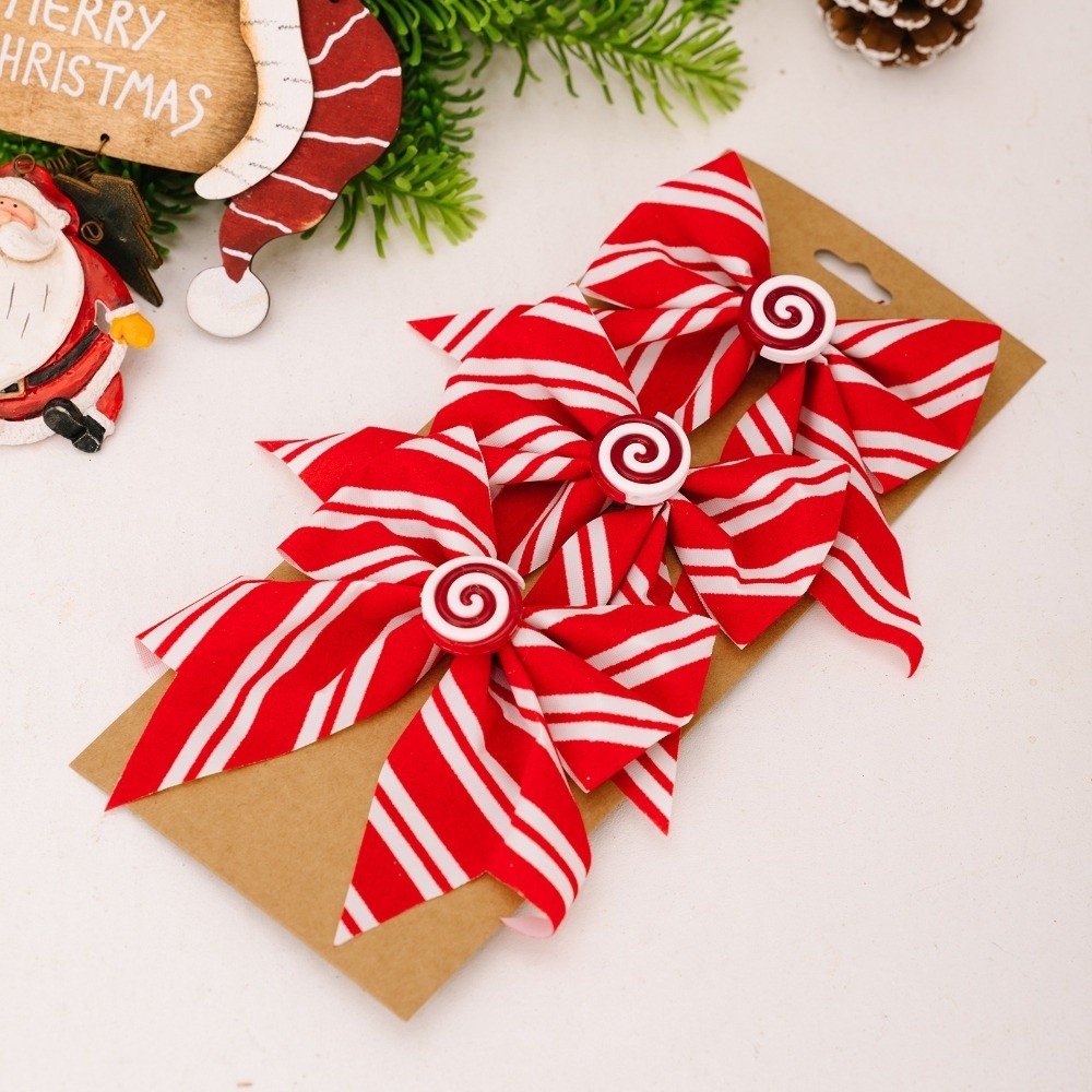 3 個の新しいキャンディストライプクリスマス蝶ネクタイ赤白チ - Christmas Throw Blanket のレビューと価格