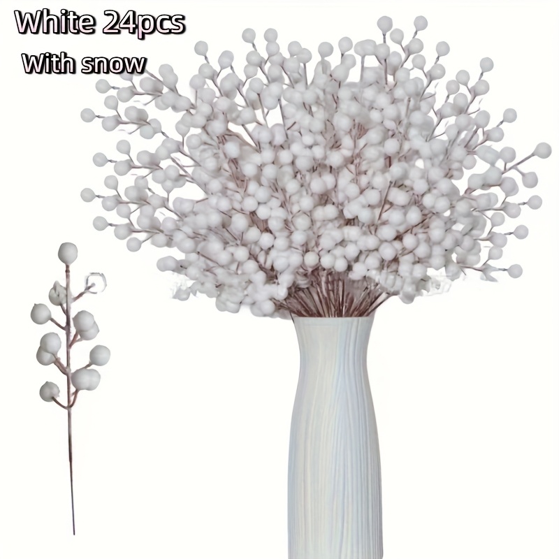 24個の造花ベリーの茎の枝 - クリスマスツリーリース用の茶 - Christmas Tree Artificial のレビューと価格