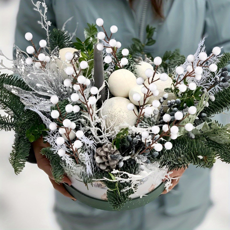 24個の造花ベリーの茎の枝 - クリスマスツリーリース用の茶 - Christmas Tree Artificial のレビューと価格