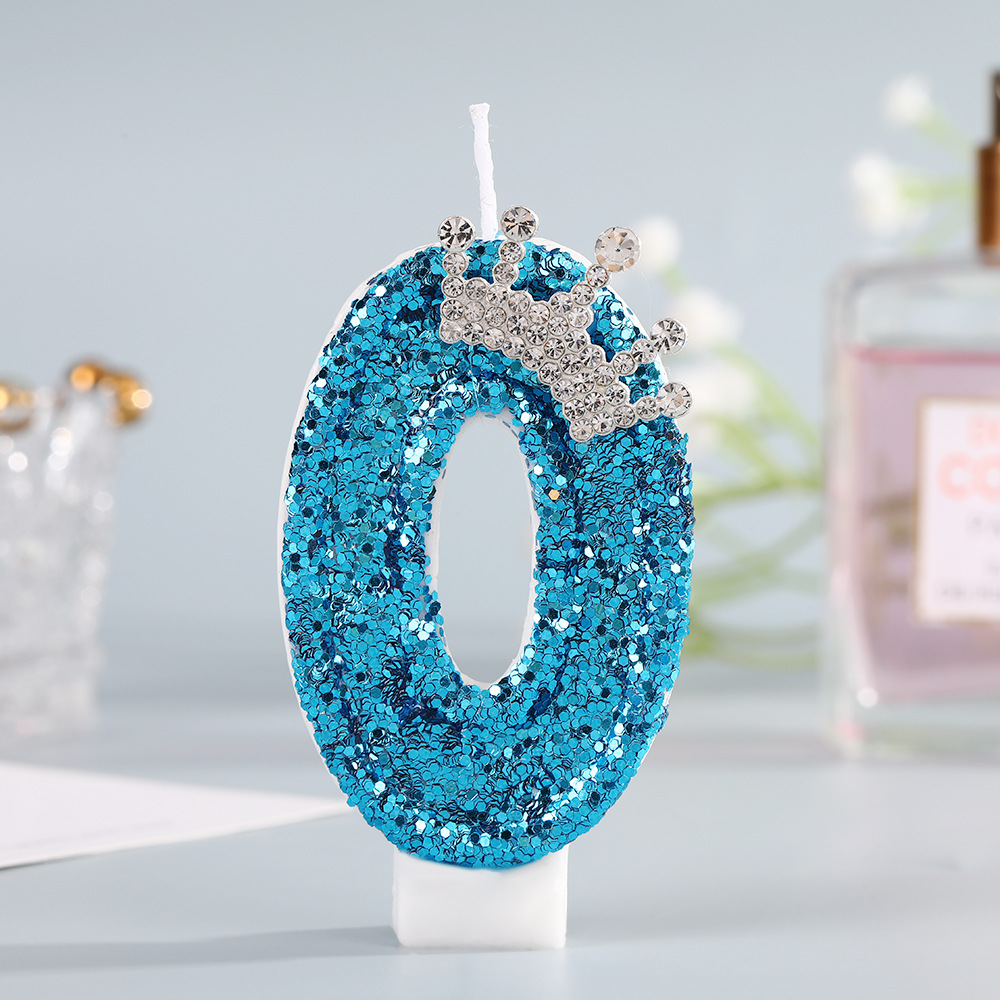 ブルークラウンナンバーバースデーキャンドル 0-9 - 女の - Holiday Candle Set のレビューと価格