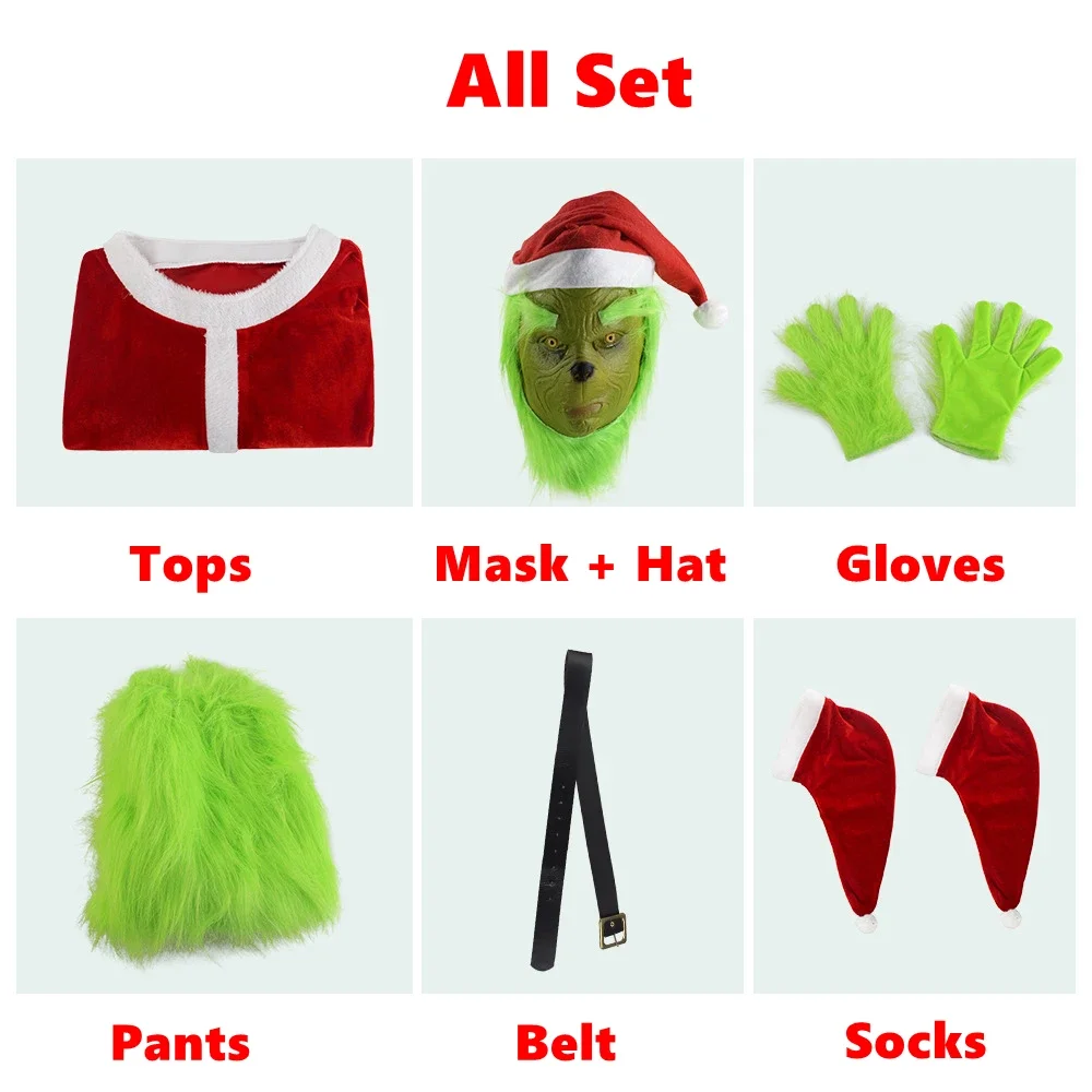 2026コスプレ衣装グリーン泥棒ぬいぐるみマスクパンツ手袋赤 - Santa Hat Plush のレビューと価格