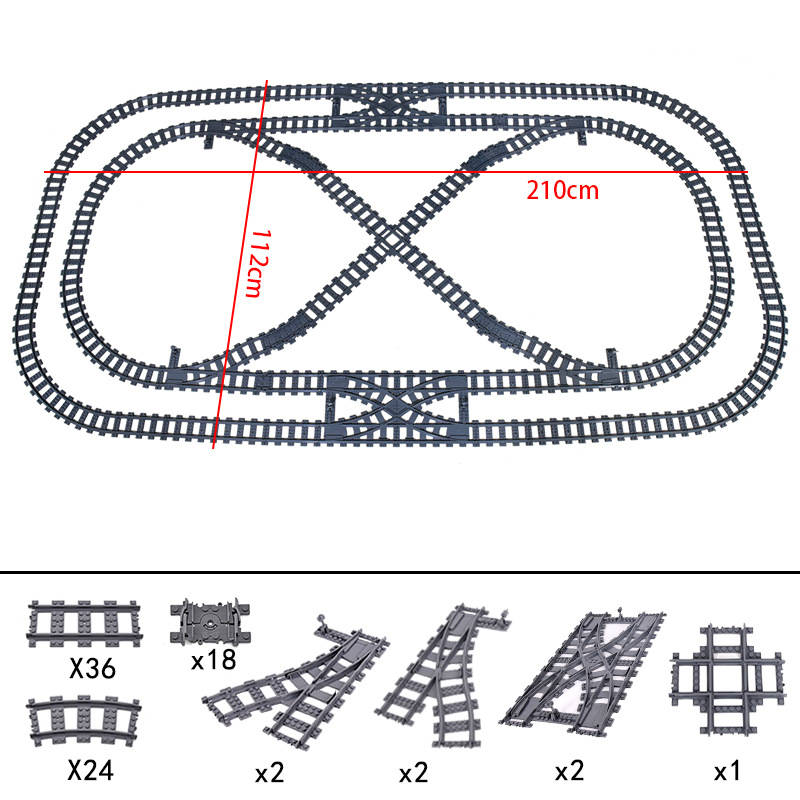 新しい都市鉄道線路 7896 7996 直線曲線スイッチ交差 - Lego Set City のレビューと価格